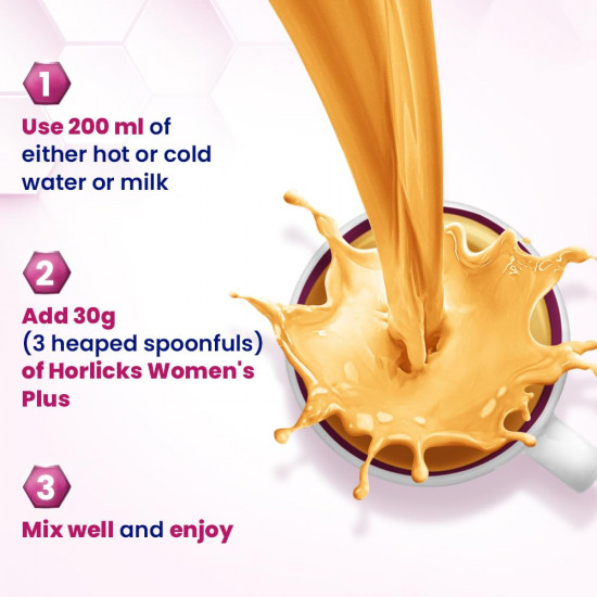 Horlicks Women's Plus Caramel Refill 750g | Health Drink for Women, No Added Sugar | Improves Bone Strength in 6 months, 100% Daily Calcium, Vitamin D