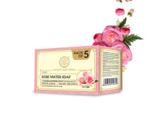 KHADI NATURAL Ayurvedic Rosewater Handmade Soap| Hyderated & Nourishes Skin| (Pack of 5) (5x125 g) (625 g)