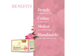 KHADI NATURAL Ayurvedic Rosewater Handmade Soap| Hyderated & Nourishes Skin| (Pack of 5) (5x125 g) (625 g)