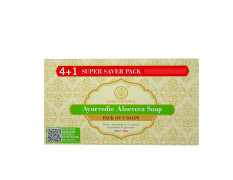 KHADI NATURAL Ayurvedic Aloevera Soap Super Saver Pack 4+1, 125 g (Pack of 5)