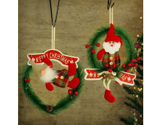 TIED RIBBONS Pack of 2 Christmas Wreath Artificial Pine Rings Reindeer for Front Door Xmas Tree Wall Hanging Ornaments Accessories - Christmas Decorations Items for Home Office