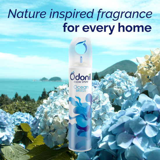 Odonil Room Air Freshner Spray, Ocean Breeze - 220 ml | Nature Inspired Fragrance for Home & Office | Long Lasting Fragrance