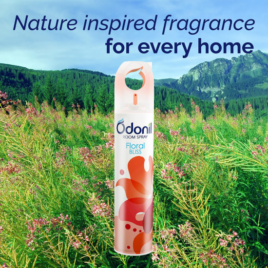 Odonil Room Air Freshner Spray, Floral Bliss - 220 ml | Nature Inspired Fragrance for Home & Office | Long Lasting Fragrance