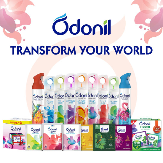 Odonil Room Air Freshner Spray, Floral Bliss - 220 ml | Nature Inspired Fragrance for Home & Office | Long Lasting Fragrance