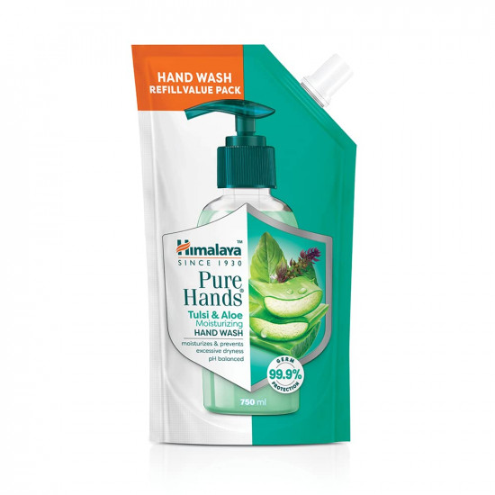 Himalaya Pure Hands | Moisturizing Tulsi and Aloe Hand Wash Refill - 750 ml