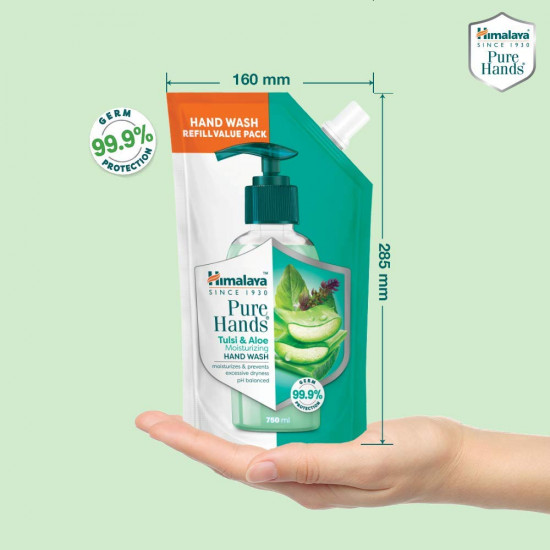Himalaya Pure Hands | Moisturizing Tulsi and Aloe Hand Wash Refill - 750 ml