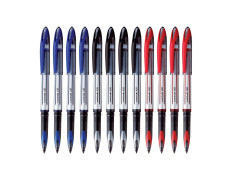 uni-ball Air UBA 188 L 0.7mm Roller Ball Pen Combo | Blue, Black & Red Ink, Pack of 12