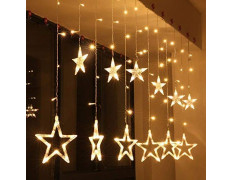 Desidiya® 12 LED Star String Light Warm White 138 LEDs, 3 Mtr Decorative Lights for Decoration Christmas, Wedding, Party, Home & Patio Decorative Lighting for Living Room, Parties, Weddings