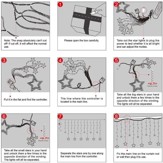 Desidiya® 12 LED Star String Light Warm White 138 LEDs, 3 Mtr Decorative Lights for Decoration Christmas, Wedding, Party, Home & Patio Decorative Lighting for Living Room, Parties, Weddings