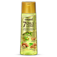 Emami 7 Oils In One Non Sticky & Non Greasy Hair Oil, 20 Times Stronger Hair, Nourishes Scalp With Goodness of Almond Oil, Coconut Oil, Argan Oil & Amla Oil, 500ml