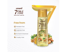 Emami 7 Oils In One Non Sticky & Non Greasy Hair Oil, 20 Times Stronger Hair, Nourishes Scalp With Goodness of Almond Oil, Coconut Oil, Argan Oil & Amla Oil, 500ml