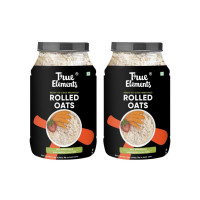 True Elements Rolled Oats 1.2kg (Pack of 2) | 100% Whole Grain | High Fiber & Protein | Healthy Breakfast Cereal | Jumbo Oats useful for oatmeal | Diet Food for Weight Management