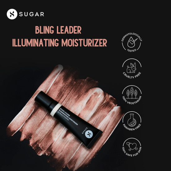 SUGAR Cosmetics Bling Leader Illuminating Moisturizer | Strobe Cream with Vitamin E | Lightweight | Protects against Pollution | 25ml - 03 Peach Poppin