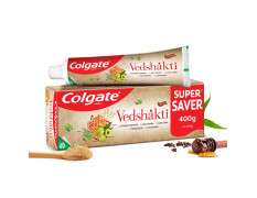 Colgate Vedshakti Toothpaste, Anti-Bacterial Paste For Whole Mouth Health, With Neem, Clove, And Honey, 400G, 200G X 2 (Saver Pack), Freshening