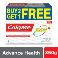 Colgate Total Whole Mouth Health, Antibacterial Toothpaste, 360gm (Advanced Health) - Comprehensive Oral Care Colgate Total Whole Mouth Health, Antibacterial Toothpaste, 360gm (Advanced Health) - Comprehensive Oral Care