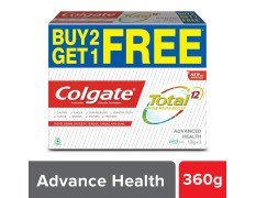 Colgate Total Whole Mouth Health, Antibacterial Toothpaste, 360gm (Advanced Health) - Comprehensive Oral Care