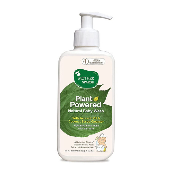 Mother Sparsh Plant Powered Natural Hydrating Baby Wash WIth Avacado Oil & Coconut - 200 ml