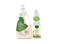 Mother Sparsh Plant Powered Baby Laundry Liquid Detergent, 1Ltr. & Natural Baby Liquid Cleanser with Green Apple & Basil, 500 ml
