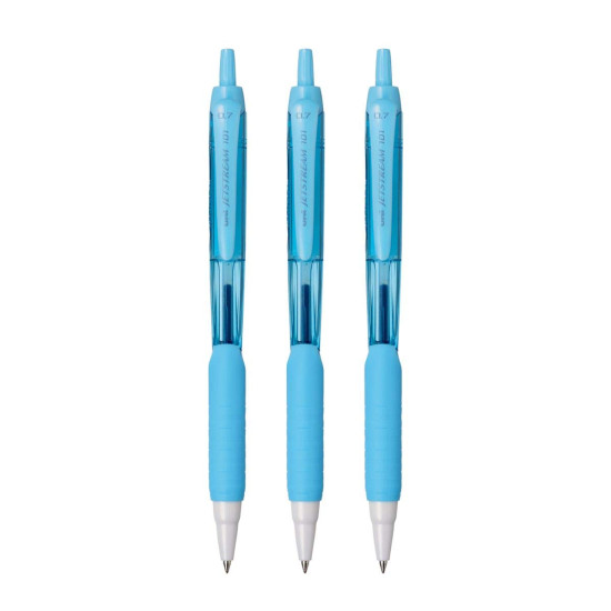 Uniball Jetstream SXN-101FL-07 Roller Ball Pen | Aqua Body, Blue Ink, Pack of 3