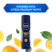 NIVEA MEN Fresh Boost Deodorant 200 ml | 48H Long Lasting Freshness | With Fresh Musk Scent | Powered with Citrus Fragnant notes | Gentle on Underarms