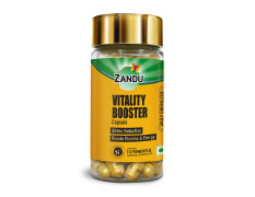 Zandu Vitality Booster Capsule, With Goodness of Ashwagandha, Safed Musli, Gokshur, Shuddha Shjilajit, Helps to Boost Energy and Strength - Pack of 60 Veg Capsules