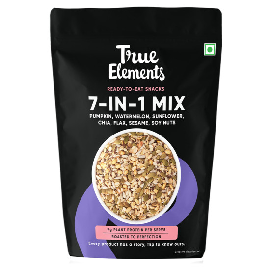 True Elements 7 in 1 Seeds Mix 250g - Complete Seed Blend | 24g Protein & 16g Fibre | High Fibre Super Seeds | Perfect for Oats, Smoothies & Healthy Snacking