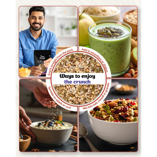 True Elements 7 in 1 Seeds Mix 250g - Complete Seed Blend | 24g Protein & 16g Fibre | High Fibre Super Seeds | Perfect for Oats, Smoothies & Healthy Snacking