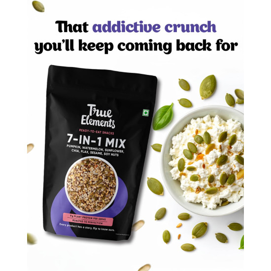 True Elements 7 in 1 Seeds Mix 250g - Complete Seed Blend | 24g Protein & 16g Fibre | High Fibre Super Seeds | Perfect for Oats, Smoothies & Healthy Snacking