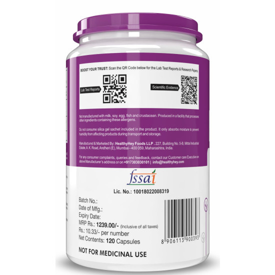 HealthyHey Nutrition Boron -Advanced Chelated - 120 Veggie Capsules - Gluten Free, Non-GMO