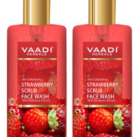 Vaadi Herbals Pvt Ltd Strawberry Scrub Face Wash With Mulberry Extract, 250 Ml (Pack Of 2)