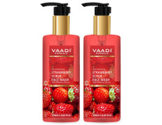 Vaadi Herbals Pvt Ltd Strawberry Scrub Face Wash With Mulberry Extract, 250 Ml (Pack Of 2)