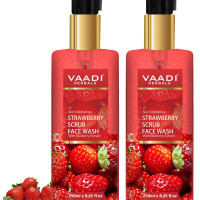 Vaadi Herbals Pvt Ltd Strawberry Scrub Face Wash With Mulberry Extract, 250 Ml (Pack Of 2)