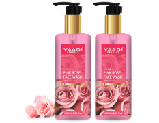 Vaadi Herbals Pvt Ltd Insta Glow Pink Rose Face Wash With Aloe Vera Extract, 250 Ml (Pack Of 2)