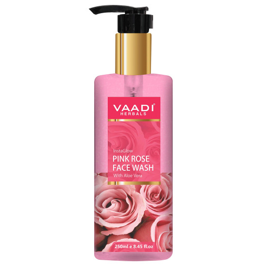 Vaadi Herbals Pvt Ltd Insta Glow Pink Rose Fase Wash With Aloe Vera Extract, 250 Ml