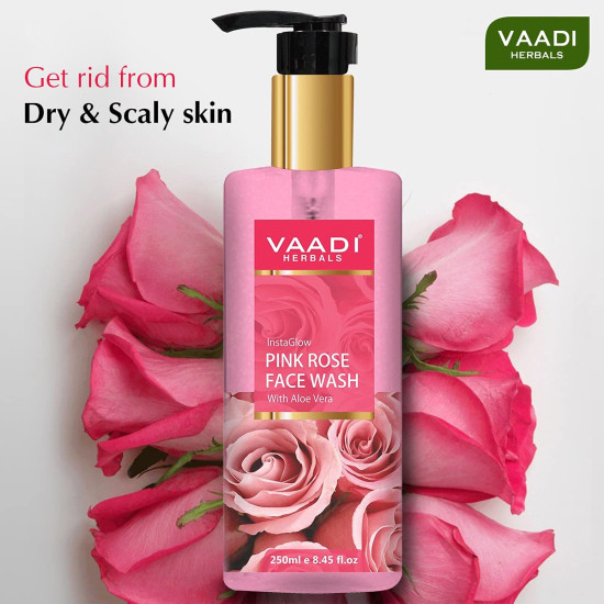 Vaadi Herbals Pvt Ltd Insta Glow Pink Rose Fase Wash With Aloe Vera Extract, 250 Ml