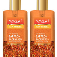 Vaadi Herbals Pvt Ltd Skin Whitening Saffron Face Wash With Sandal Extract, 250 Ml (Pack Of 2)