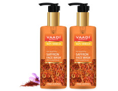 Vaadi Herbals Pvt Ltd Skin Whitening Saffron Face Wash With Sandal Extract, 250 Ml (Pack Of 2)