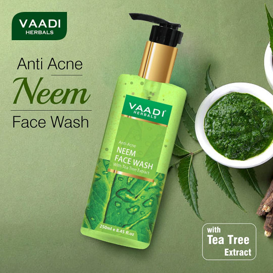 Vaadi Herbals Pvt Ltd Anti-Acne Neem Face Wash With Tea Tree Extract, 250 Ml