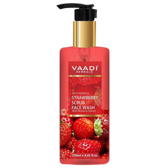 Vaadi Herbals Pvt Ltd Strawberry Scrub Face Wash With Mulberry Extract, 250 Ml