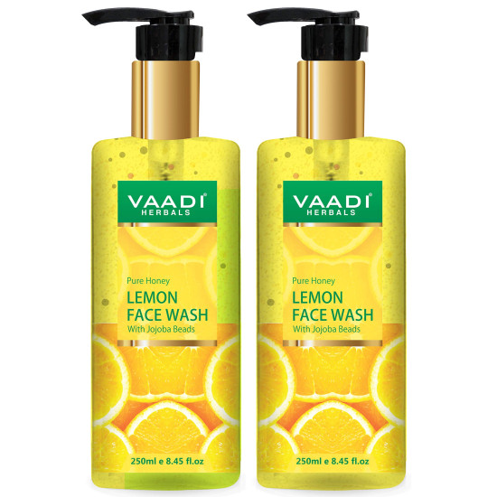 Vaadi Herbals Pvt Ltd Honey Lemon Face Wash With Jojoba Beads, 250 Ml (Pack Of 2)