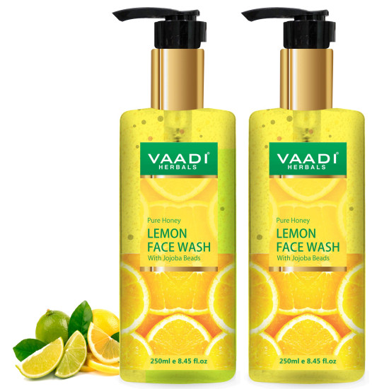 Vaadi Herbals Pvt Ltd Honey Lemon Face Wash With Jojoba Beads, 250 Ml (Pack Of 2)