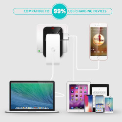 rts Universal Travel Adapter, International All in One Worldwide Travel Adapter and Wall Charger with USB Ports with Multi Type Power Outlet USB 2.1A,100-250 Voltage Travel Charger (Black)