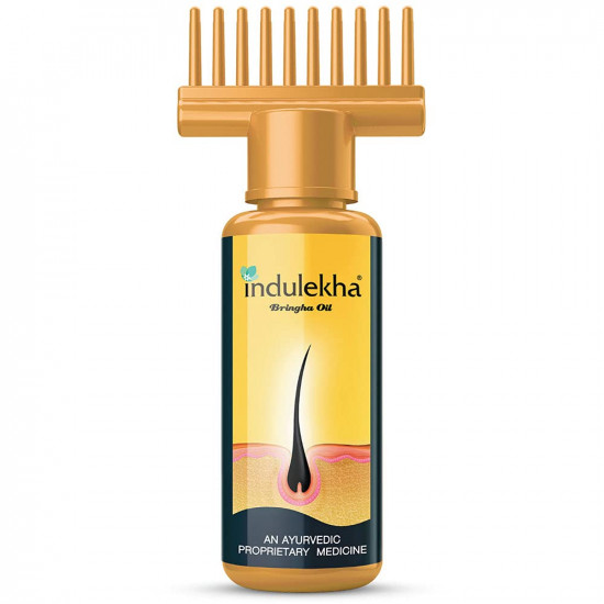Indulekha Bringha Ayurvedic Hair Oil 100 ml, Hair Fall Control and Hair Growth with Bringharaj & Coconut Oil - Comb Applicator Bottle for Men & Women & Ayurvedic Shampoo 200 ml