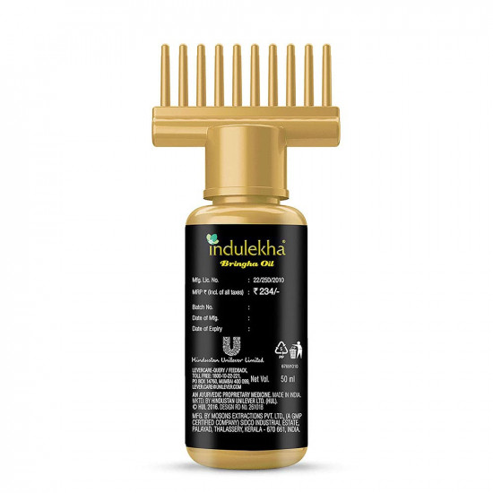 Indulekha Bringha Ayurvedic Hair Oil 100 ml, Hair Fall Control and Hair Growth with Bringharaj & Coconut Oil - Comb Applicator Bottle for Men & Women & Ayurvedic Shampoo 200 ml