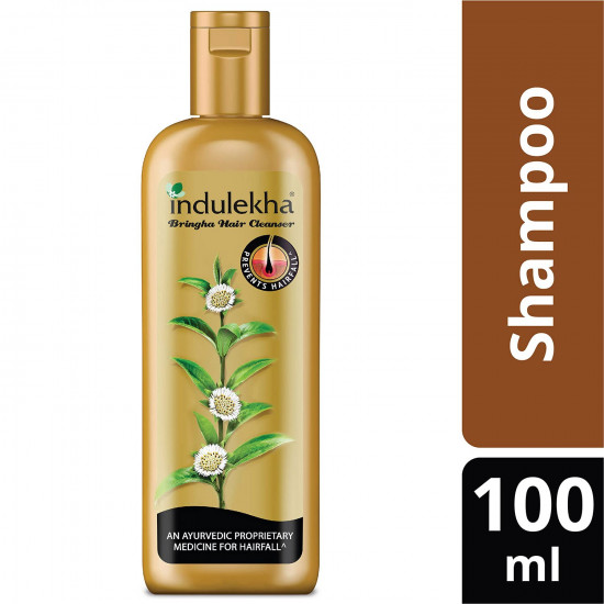 Indulekha Bringha Ayurvedic Hair Oil 100 ml, Hair Fall Control and Hair Growth with Bringharaj & Coconut Oil - Comb Applicator Bottle for Men & Women & Ayurvedic Shampoo 200 ml