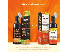 WOW Skin Science Brightening Vitamin C & Niacinamide Foaming Face Wash | For Brighter Glow | Built-in Brush for Deep Cleansing | Brightens & Evens Out Skin Tone | Face Wash for Women & Men | 150ml