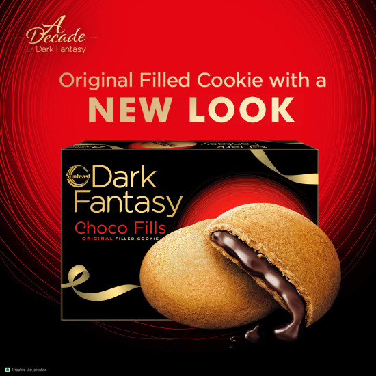 Sunfeast Dark Fantasy Choco Fills, 600g, Original Filled Cookies with Choco Crème