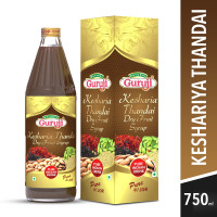 Jai Guruji Kesharia Thandai Dry Fruit Syrup Sharbat Instant Refreshing Drink For Summer (Mix with milk Only) 750ml