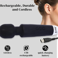 JSB HF56 Pro Cordless Rechargeable Body Massager Handheld with Flexible Silicon Head Vibration for Back, Leg, Foot & Cervical Neck Pain Relief