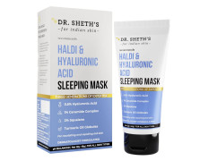 Dr. Sheth's Haldi & Hyaluronic Acid Sleeping Mask Cream For Even Tone, Acne, Dullness & Hydration | With Ceramides & Vitamin E For Women & Men -40g